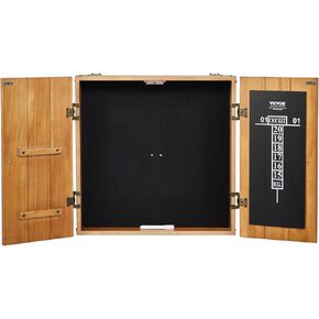 VEVOR Dart Board Cabinet Set, Multiple Styles Ready-to-Play Bundle Official Size, Steel Tip Dart Hideaway Cabinet, Features Easy Assembly, Complete with All Accessories, Perfect for Cricket Games