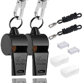 HUTOU Whistle Stainless Steel Coach Sports Whistle with Lanyard, Loud Crisp Sound Whistle Ideal for Coaches, Referees, and Official