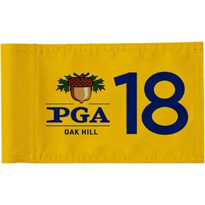 Standard Golf Flag PGA Golf Pin Flag Practic Putting Green Golf Flag For Backyard Garden Double-Sewn 600D Nylon Miniature Pin Flag Regulation Tube Flag 20"L x 13"H Yellow