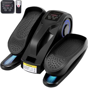 Under Desk Elliptical Machine, Adjustable Speeds Electric Trainer with Remote Control, Portable Seated Pedal Leg Exerciser for Teens Seniors and Adults