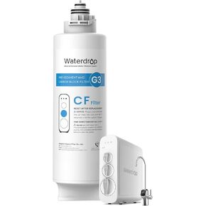 Waterdrop WD-G3-CF Filter, Replacement for WD-G3-W, WD-G3P600 and WD-G3P800-W Reverse Osmosis System, 6-Month Lifetime