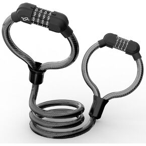 Scooter Lock, Bike Lock, Cable Lock with Combination, Double Cable Locks Anti-Theft 41 Inch for Electric Scooter, Electric Bike, Bicycle, Electric Scooter Accessories
