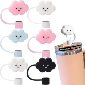 6-Pack Straw Covers Cap for Stanley Cup, Stanley Straw Caps Compatible with 40 oz Stanley Tumbler, Reusable Silicone Dust-Proof Straw Tips for Stanley Jug Drinking Straws Plug, Cactus