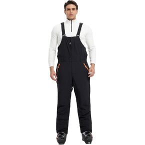 fit space Men's Insulated Ski Bib Overalls Waterproof 15,000mm Winter Snow Snowboarding Pants