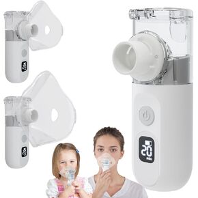 Portable Nebulizer, Nebulizer Machine for Adults and Kids Handheld Nebulizer for Travel and Daily Use Mesh Nebulizer for Breathing Problems with Autoclean Mode Powered by USB/Battery