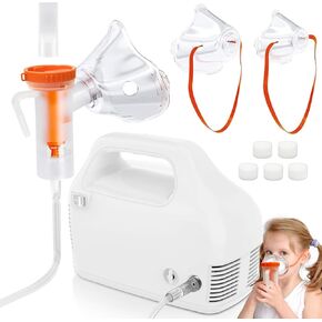 Portable Compressor Nebulizer for Adults and kids, Asthma Metered-Dose Inhalers Nebulizer Machine for Breathing Problems , Comes with a Set of Home Fitting Nebulizer Tubes and Masks