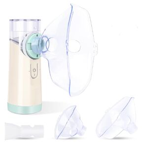Portable Spacer Mesh Machine with 2 Masks & Mouthpiece, Quiet Working, Auto cleaning, Handheld Humidifier Machine for Travel and Home Use