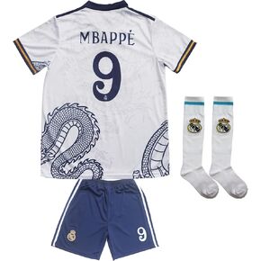 LeenBD Kylian No #9 Madrid Special White Dragoon Edition Kids Soccer Jersey Shirts Football Futbol Socks Set Youth Sizes