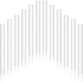 12 Pcs 4 Inches HZCPENG 12mm Diameter 2mm Thickness Borosilicate Glass Blowing Tubes, Transparent Glass Tubing for Glass Making