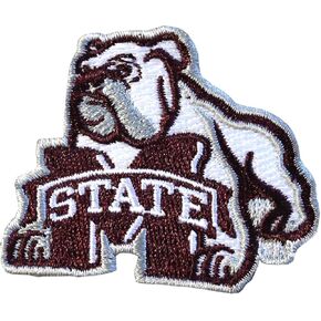 Mississippi State Bulldogs Bulldog Iron On Embroidered Patch Medium