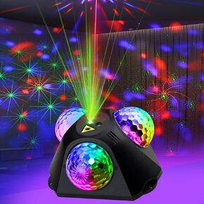 Disco Ball Lights for Parties, Party Lights Dj Disco Lights 3 Magic Ball Sound Activated Strobe Stage Disco Dj Dight with Remote Control for Home Karaoke Dance Birthday Wedding Club Party Decoration