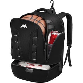 MATEIN Basketball Backpack, Boys Basketball Bag with Ball & Shoes Compartment, Youth Soccer Equipment Bags with Fence Hook & Insulated Pockets, Padded 15.6 Inch TSA Laptop Backpacks for Sports Gym