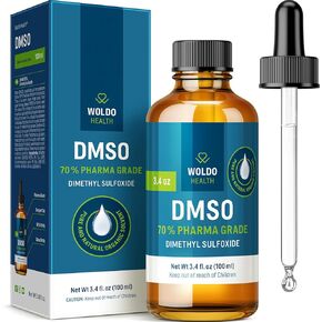 DMSO 70% with Demineralized Water 30% - Glass Bottle 3.38oz with Dropper