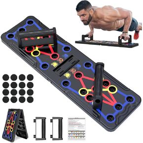Push Up Board, Hinsarcd Foldable Multi-Function 30 In 1 Push Up Bar Chest Muscle Exercise Professional Protable Homeworkout Equipment Pushup Board Fitness Burn Fat Strength Training for Men & Women