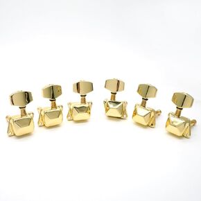 6 Pieces 3L3R Semi-closed Guitar String Tuning Pegs Tuner Machine Heads Knobs Tuning Keys for Acoustic or Electric Guitar (Chrome)