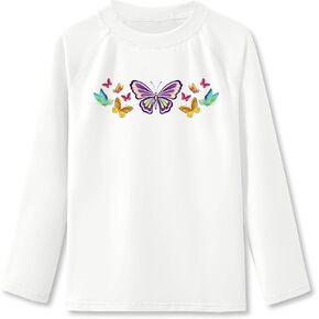 BesserBay Girls UV Protection Raglan Long Sleeve Rashguard Top 4-14 Years
