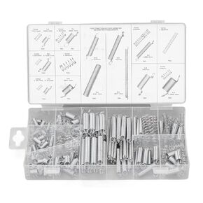 Spring, 200pcs Extension Spring Assortment, C75 Galvanized Steel Compression and Extension Springs Kit, Springs & Wires