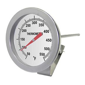 PIC Gauges B2B12-R-CLIP All SS Bimetal Thermometer w/ Clip, 2" Dial, 12" Stem Length, 50/550° F Temperature Range