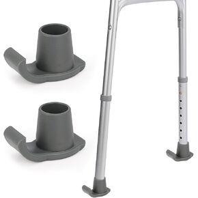 supregear Walker Glide Skis for 1 & 1/8 Inch Tubes, 2-Pack Heavy Duty Mobility Aid Accessory for Folding Walkers Universal Durable Replacement Glide Caps Tool Free Installation Walker Tips