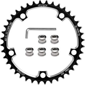 130BCD Round Bike Chainring, 38T 40T 42T 44T 46T 48T 50T 52T 54T 56T 58T 60T Narrow Wide Chainring, Single Bicycle Chain Ring for 8 9 10 11 12 Speed Road Bike