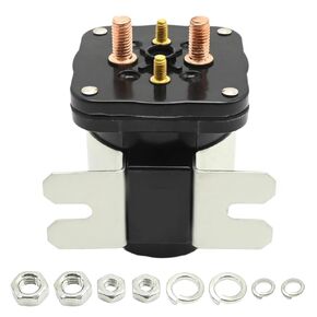 586-905 4 Terminal Starter Solenoid Relay, 24 Volts 200 Amps Solenoid Contactor Relay, Replacement for Trombetta Replacement for White Rodgers Replacement for Skyjack, 586-114111 114-2411