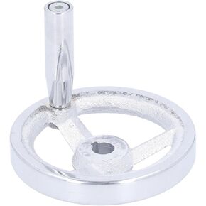 Round Handwheel 12x100MM 3 Spoke Rotary Hand Wheel Machine Tool Cast Iron with Revolving Handle for Lathe Milling Grinding Machine