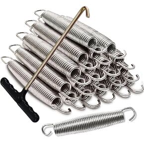 Eurmax USA Trampoline Springs Heavy Duty Stainless Steel Replacement Springs with T Hook, 20pcs-Pack