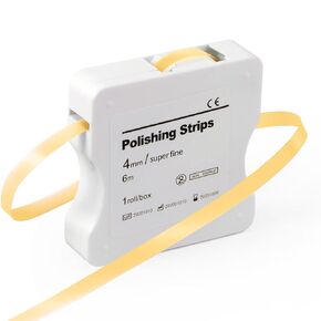 Annhua Dental Sanding Strips Ultrafine Dental Polishing Strips, 4mm x 6M Abrasive Dental Tape, Plastic Dental Sandpaper Strips for Teeth Grinding and Deep Teeth Cleaning - Yellow