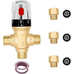 Sink Temperature Control Valve, Hot & Cold Water Mixing Thermostatic Regulating Valve for Bidet, Shower and Toilet