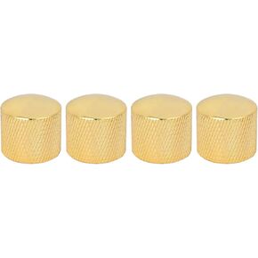 Metal Guitar Bass Knob 4 Pcs Dome Volume Tone Control Replacement Parts for Electric Bass(Gold)-Gold