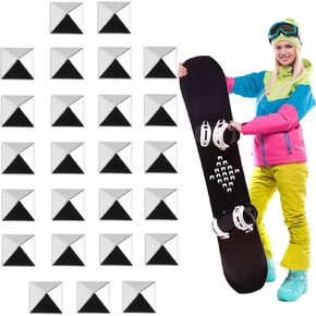 25 Pcs Snowboard Stomp Pad, Pyramid Studs Stomp Pad Snowboarding, Anti-Slip Ski Snowboard Grip Stomp Pad Spikes - Provides Extra Grip for Snowboard Boots Support