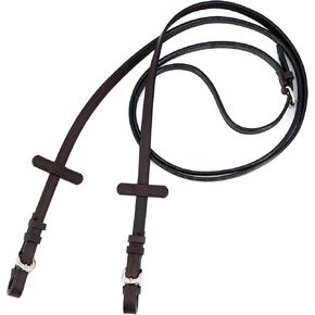 Jeereal English Reins with Hand Stops for Horses | Flexible and Supple Heavy-Oiled Leather Reins for Training