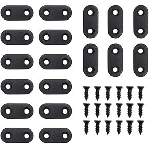 20 Pack Straight Brace, Flat Straight Bracket with Screws,Stainless Straight Flat Brace, Repair Bracket, Flat Plate Straight Bracket, Stainless Steel Straight Bracket (Silver)