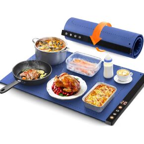 Electric Warming Tray-Full Surface Heating,Rollable & Portable,6 Heat Settings 4 Timers Auto Off-Christmas Gifts for Women Mom,Kitchen Gifts,Versatile Food Warmer for Gatherings,Parties,Everyday Use