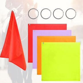 Harrison Howard Equestrian Training Flag 4 Pieces Equestrian Nylon Flag without Flagpole (Black,Blue,Red,Orange)