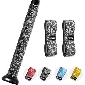 JAYA Bat Grip Tape Anti-Slip 1.2mm, Full Adhesive-Back Baseball Softball Cricket Batting Tape, Professional Feel Bat Wrap Tape for Handles, Set of 2