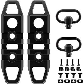 Gotical Compatible Mloks/Keymods Picatinny Rail,3-Aluminum Picatinny Rail Section Accessories for Mloks/Keymods System (Pack of 2 - Black)