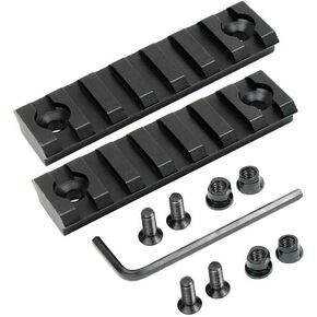GOTICAL 7 Slots Keymod Picatinny/Weaver Rails Section for HandGuard keymod Mount Rail System | Black Matte - Set of 2 Pieces