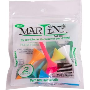 Martini Golf Tees 2" Durable Plastic Tees, Assorted Colors