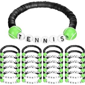 24 Pcs Sports Bracelets Sports Party Favors Charm Sports Bracelet Stackable Clay Beaded Bracelets for Teens Team Women Men Sports Party Decoration