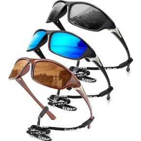 Polarized-Sunglasses-Men Sports Mens-Sunglasses: Sun-Glasses with UV400 Protection for Driving Golf Fishing Running