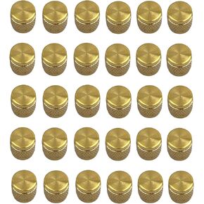 30 Pcs Schrader Core Caps, 1/4" HVAC Locking Caps Brass Fittings Cap with Neoprene O Ring Seal for Home Industrial Manufacturing