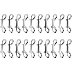 Bolt Snaps Double Ended Hook Heavy Duty 10 Sets of 3.5 inches Zinc Alloy Trigger Chain Metal Clip Spring Hook Key Chain Pet Leash, Fasteners for Home Hammock for Garage Feed Bucket Horse