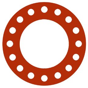 Sterling Seal & Supply, Inc. CFF7237.1600.125.150X1 7237 Red Rubber Full Face Gasket, 16" ID, 16" Pipe Size, 1/8" Thick, Pressure Class 150#