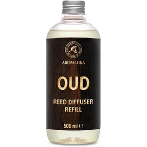 Reed Diffuser Refill Oud 500ml - Scented Diffuser Refill - Home Fragrance - Air Freshener - Aromatherapy - Intense and Long Lasting Scent - Home - Office - Club - Boutique
