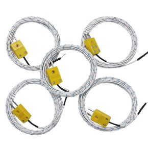 TWTADE 5pcs 3M K Type Mini-Connector Thermocouple Temperature Probe Sensor Measure Range -50~350°C