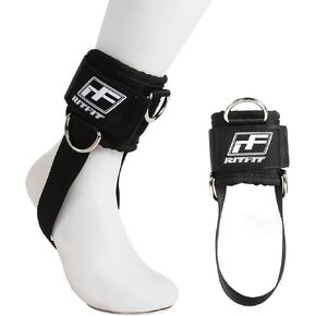 RitFit Kickback Ankle Straps Padded Ankle Strap for Cable Machine,Strong Hook and Loop,Reinforced 3 D-Ring, Adjustable Comfort fit Neoprene - Premium Ankle Cuffs to Enhance Abs, Glute & Leg Workouts