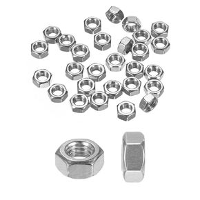 50-Pack Metric Hex Nuts M6 x 1mm Thread Stainless Steel Hexagon Nut Hex Nut Metric Nuts for Machinery/Automotive/Repair/Industrial
