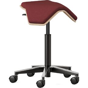 Branch Saddle Chair ILOA Plus - Ergonomic Rolling Stool for Healthy Posture and Sustainable Style - Height Adjustable Stool with Birch Plywood Frame and Recycled Polyester Seat Fabric - Forest