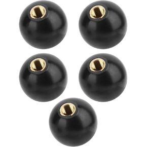 LiebeWH 5Pcs Plastic Ball Knob Round M10 Female Thread Knob Black Lever Knob Replacement